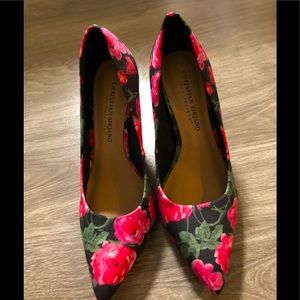 Christian Siriano floral pumps